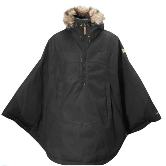 Fjallraven Luhkka Coat Jacket XS Poncho Womens Black Hood Insulated - Picture 5 of 16